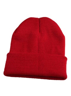 Bluelans Knitted Elastic Cuff Beanie Claret 