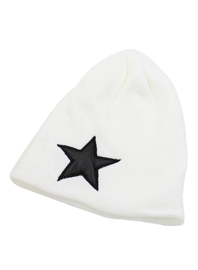 Bluelans - Star Printed Knitted Beanie White - Image 1