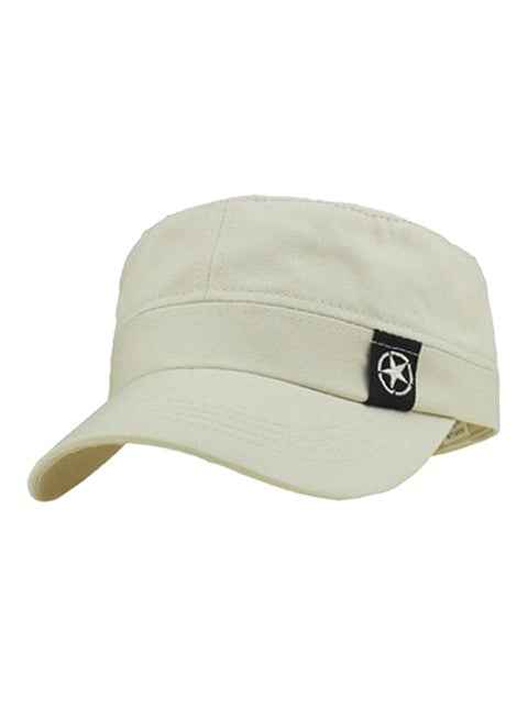 Star Pattern Adjustable Cap White
