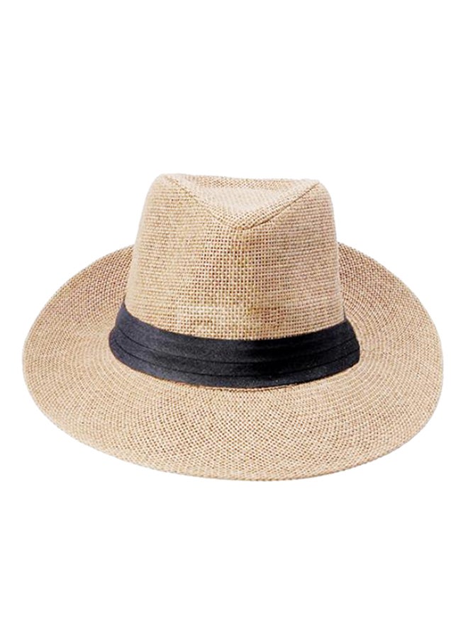 Bluelans - Ribbon Decor Panama Hat Khaki - Image 1