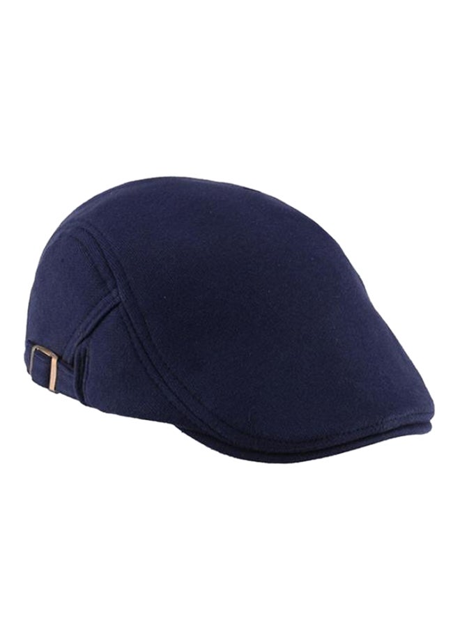 Bluelans - Solid Pattern Duckbill Flat Cap Navy Blue - Image 1
