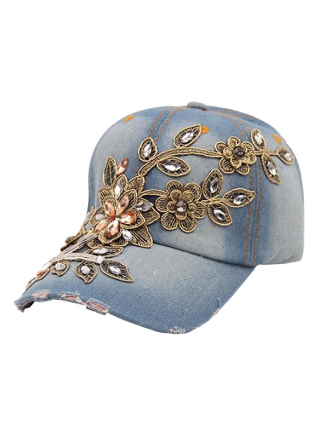 Bluelans - Flower Embossed Cap Blue - Image 1