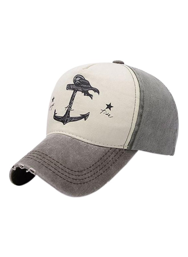 Bluelans Anchor Printed Snapback Baseball Cap White/Grey/Black