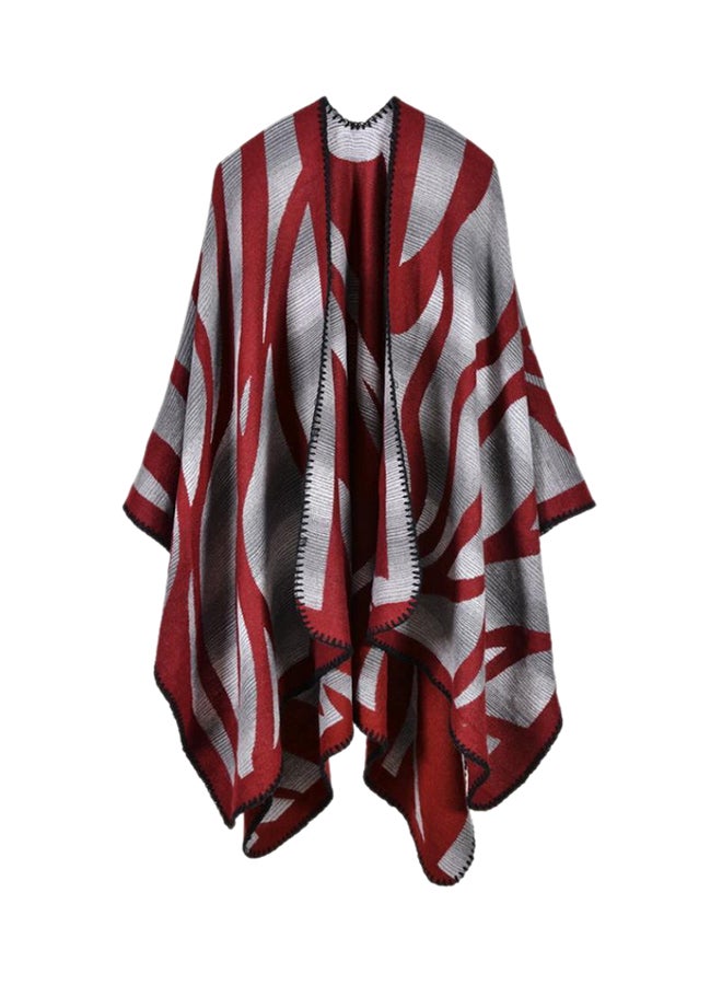 Bluelans - Camouflage Poncho Style Cape Red/Grey - Image 1