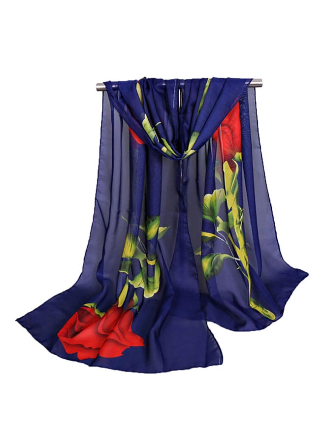 Bluelans - Rose Printed Wrap Navy - Image 1