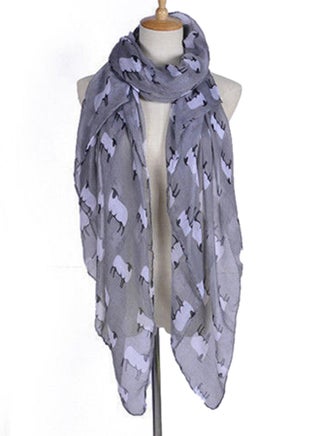 Animal Print Scarf Grey