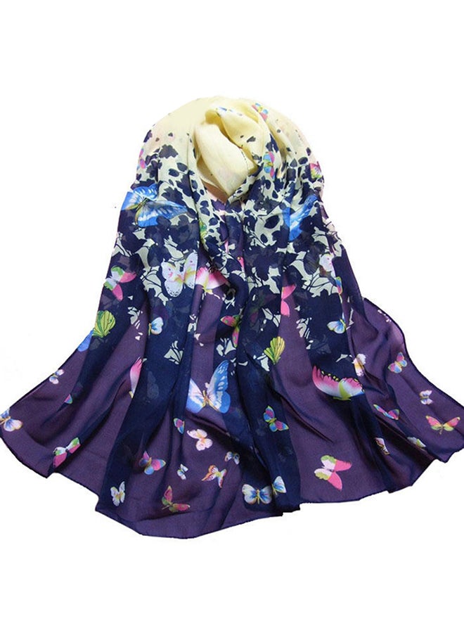 Bluelans Butterfly Printed Soft Scarf Multicolour 