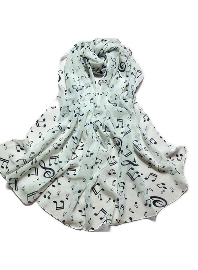 Bluelans - Long Printed Soft Scarf White/Black - Image 1