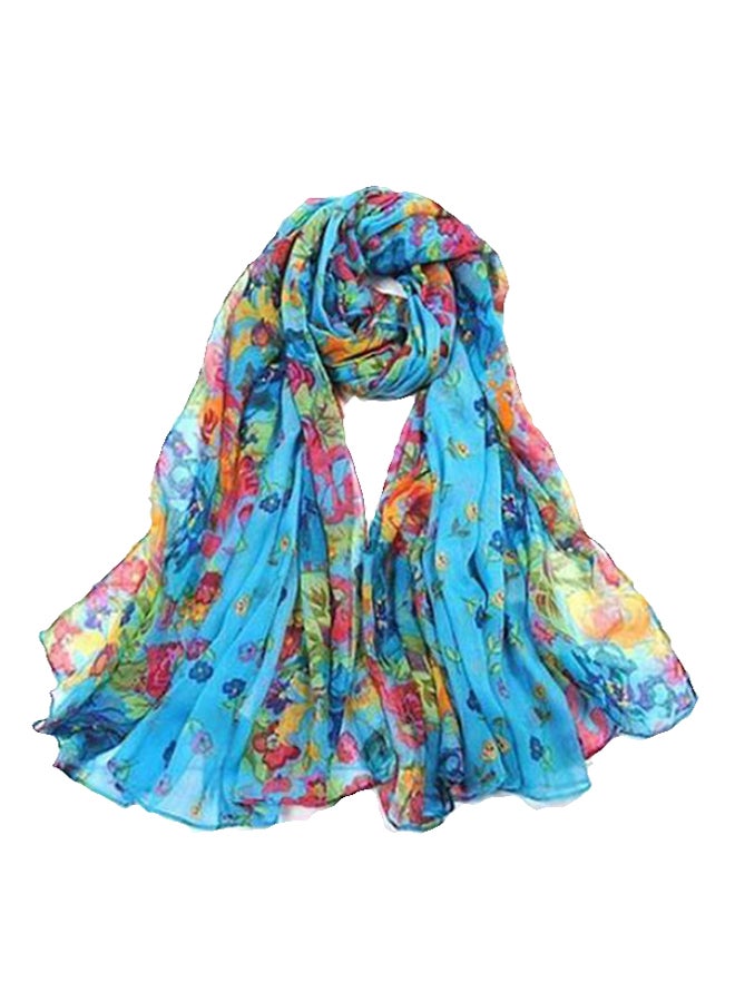 Long Wrap Scarf Blue