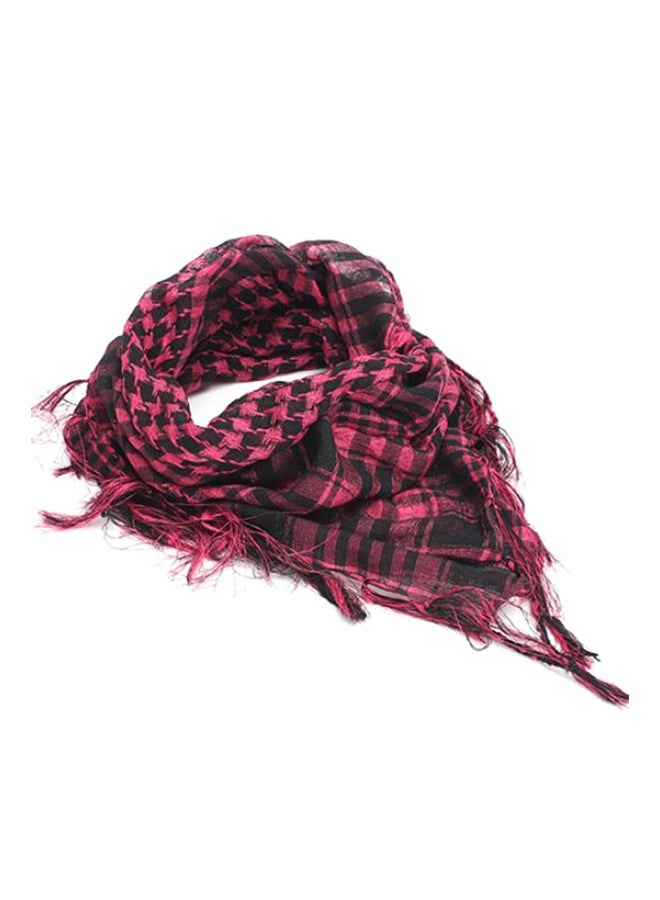 Bluelans - Plaid Pashmina Scarf Hot Pink - Image 1