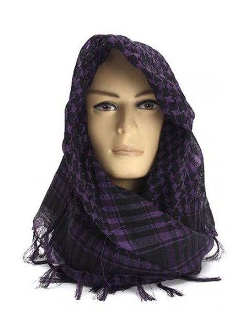 Plaid Pashmina Scarf Purple