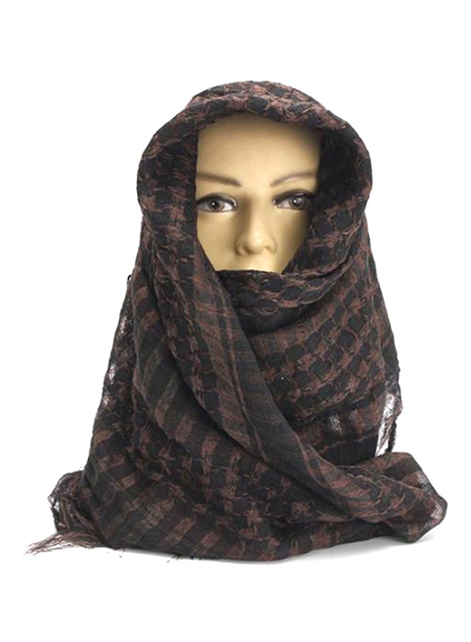 بلولانز - وشاح من البشمين بنقشة المربعات بلون القهوة - Image 1