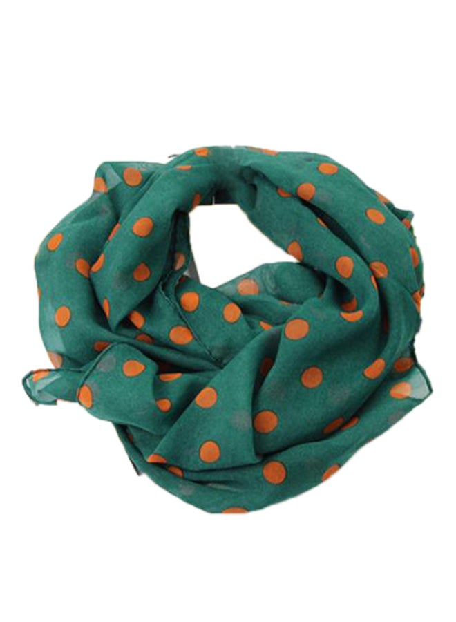 Bluelans - Polka Dot Printed Scarf Green - Image 1