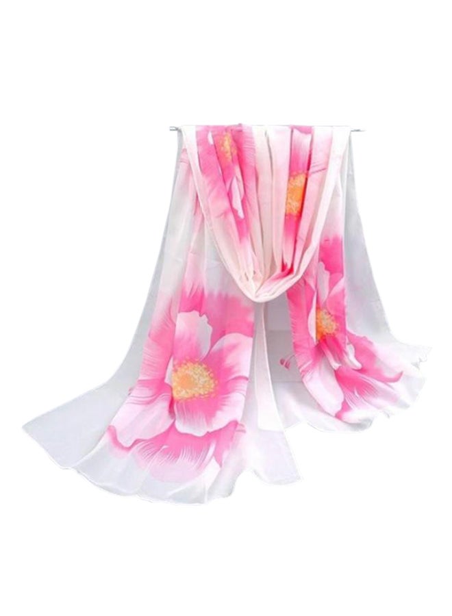 Bluelans - Floral Print Scarf Pink - Image 1