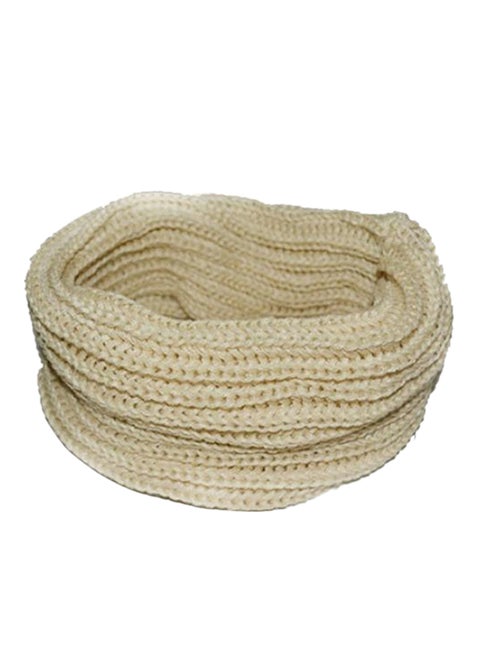 Knitted Cable Scarf Beige