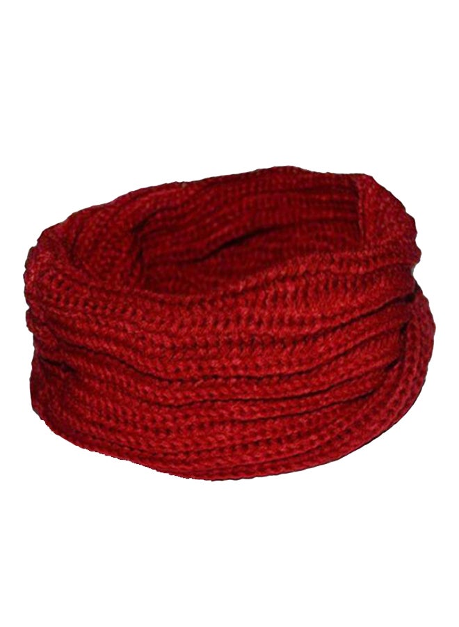Bluelans Knitted Cable Scarf Burgundy 
