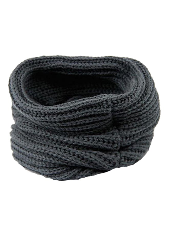 Bluelans Solid Pattern Knitted Cable Scarf Dark Grey 