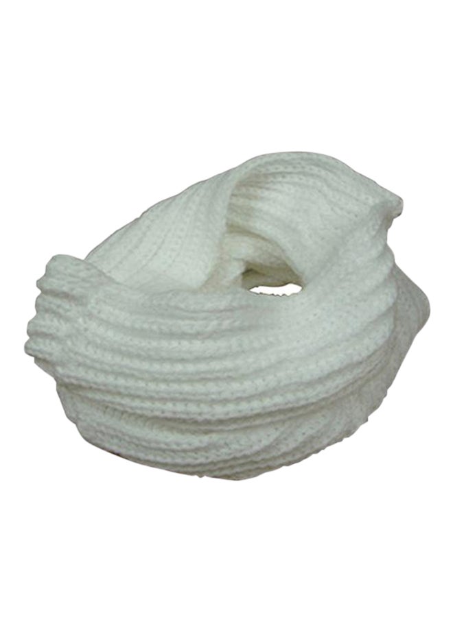 Bluelans - Knitted Cable Scarf White - Image 1