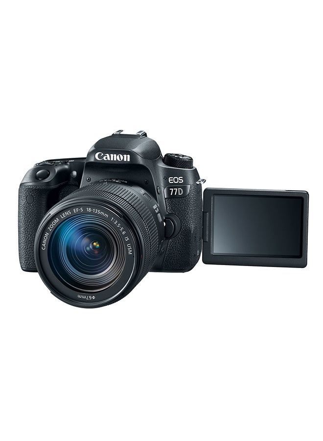 EOS 77D DSLR With EF-S 18-135mm f/3.5-5.6 IS USM Lens 24.2MP ,LCD Touchscreen, Built-In Wi-Fi, NFC And Bluetooth