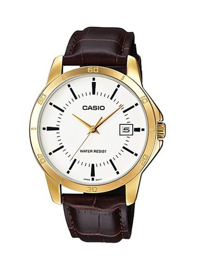 كاسيو طقم ساعات يد كوارتز جلدية بعقارب MTP/LTP-V004GL-7AA للرجال