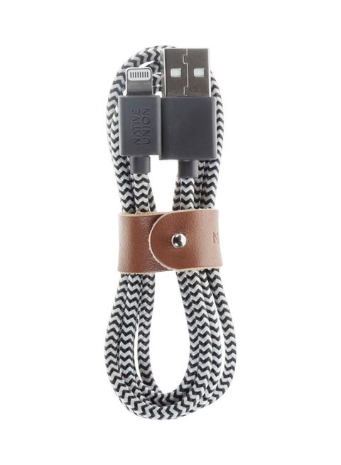 Lightning To USB Charge And Sync Cable Black/ White