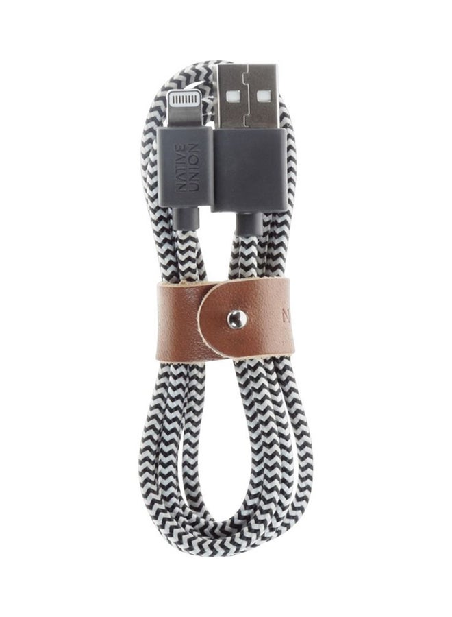 Lightning To USB Charge And Sync Cable Black/ White