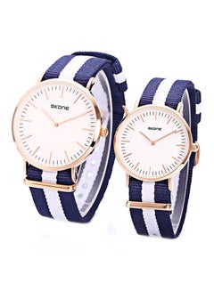 SKONE Water Resistant Nylon Analog Couple Watch Set 6165  - Image 1