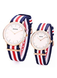 SKONE unisex Water Resistant Nylon Analog Couple Watch Set 6165  - Image 1