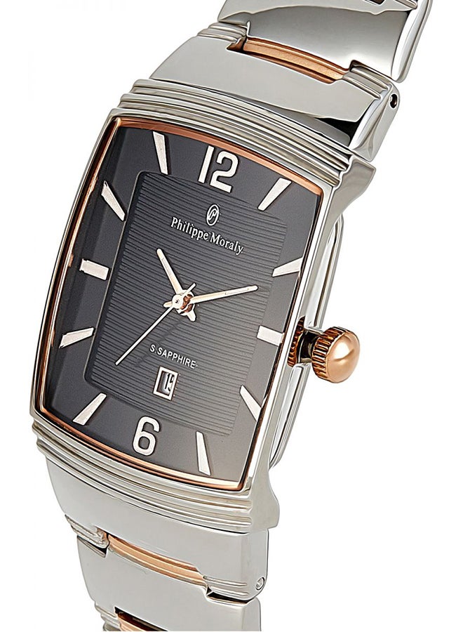 فيليب مورالي السويسرية ساعة يد بعقارب وسوار من الستانلس ستيل طراز M1324CRB للنساء - Image 1