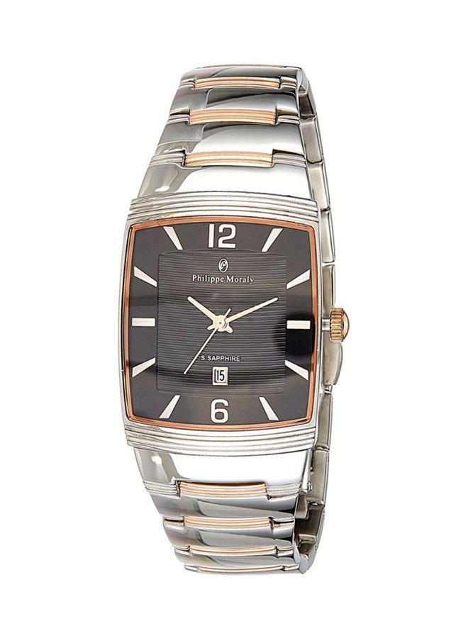 فيليب مورالي السويسرية ساعة يد بعقارب وسوار من الستانلس ستيل طراز M1324CRB للنساء - Image 2