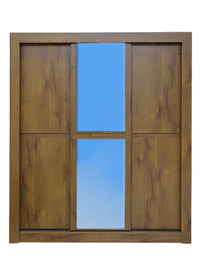 بان هوم  خزانة ملابس بومرانج بثلاثة أبواب مزودة بمرآة بني 186 x 57x 209سم  - Image 1