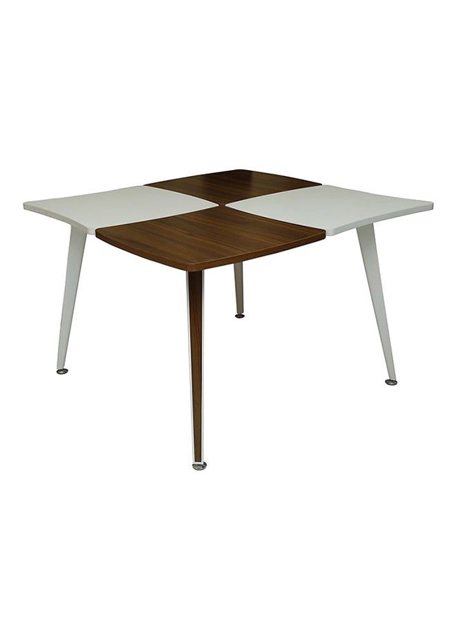 حول الإمارات - طاولة اجتماعات ستريج أبيض/لون الجوز 160x75x160سم - Image 1