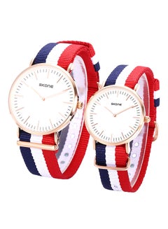 SKONE unisex Water Resistant Nylon Analog Couple Watch Set 6165  - Image 1