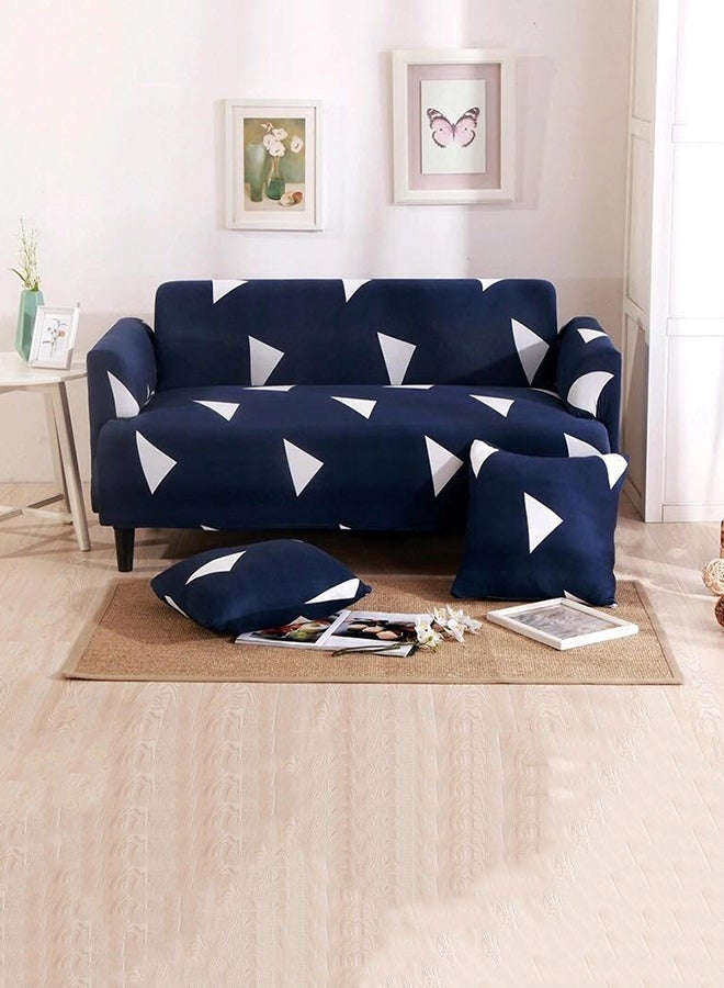 Deals for Less 3-Seater Rombs Design Super Stretchable Anti-Wrinkle Slip Flexible Resistant Jacquard For Living Room Sofa Cover Blue/White 190 x 230cm 