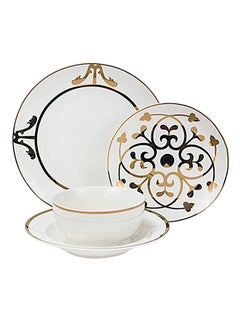 La Mesa 16-Piece Dinner Set White/Gold 