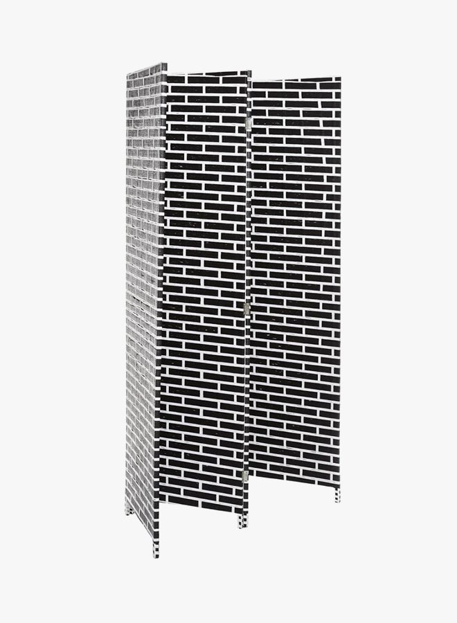 AFT Foldable Brick Pattern Room Divider Black 200x4x180cm - Image 2