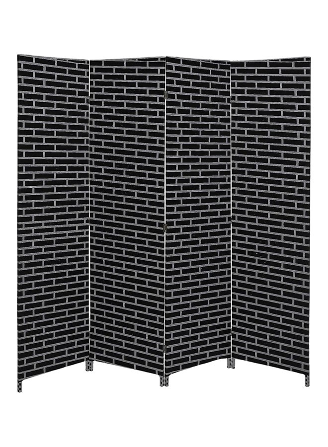 AFT Foldable Brick Pattern Room Divider Black 200x4x180cm - Image 1