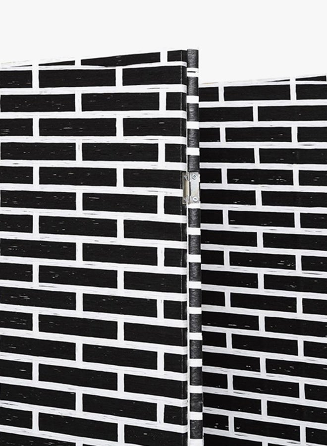AFT Foldable Brick Pattern Room Divider Black 200x4x180cm - Image 3