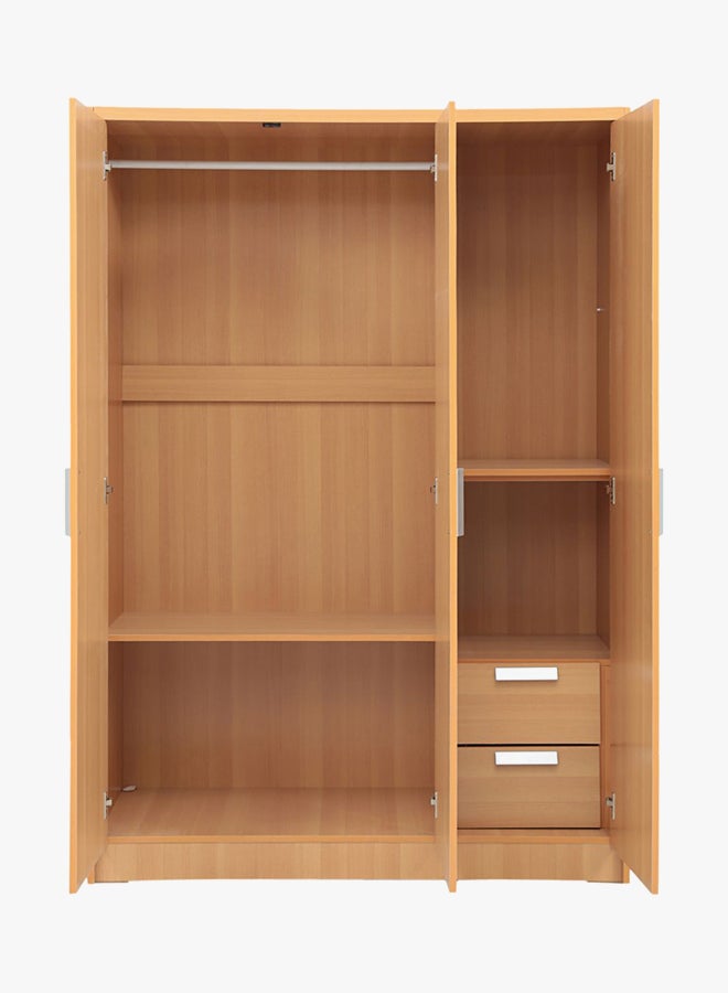 AFT 3-Door Wardrobe With 2 Drawers Beige - Image 2