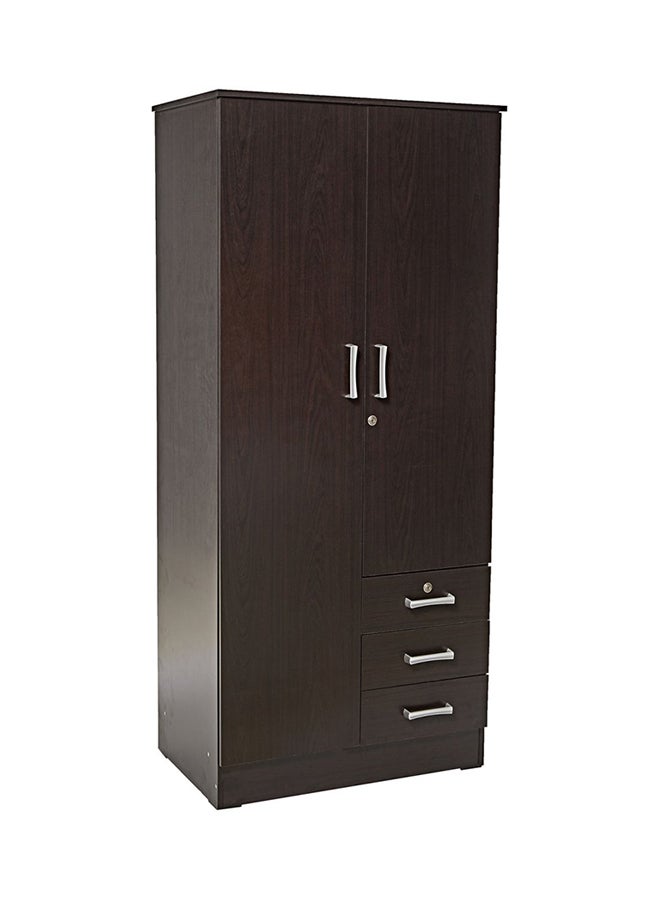 AFT 2-Door Wardrobe With 3 Drawers Brown  - Image 1