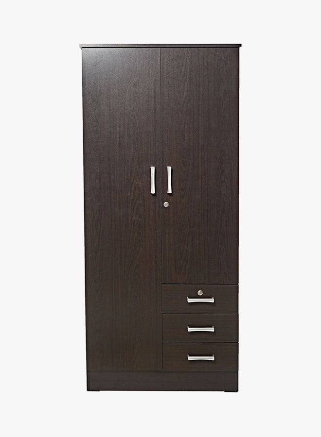 AFT 2-Door Wardrobe With 3 Drawers Brown  - Image 2