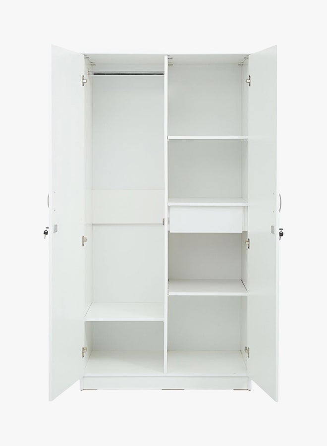 AFT 2-Door Premium Wardrobe With Drawer White 80x190x50cm  - Image 2
