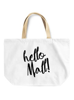 Hello Mall Beach Tote Bag White/Beige