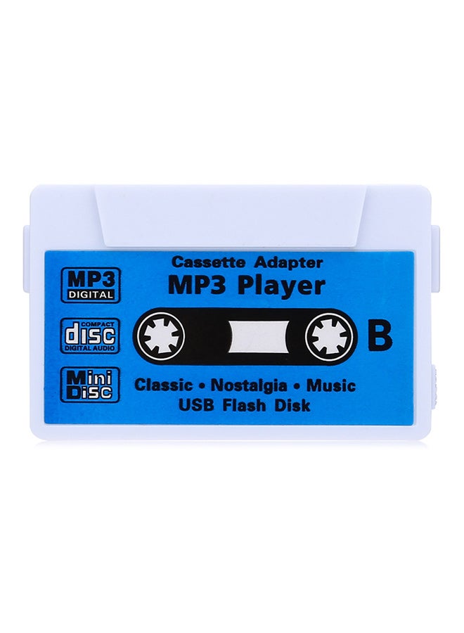 Cassette Style Portable MP3 Player With TF Card Slot HQ-NO4314802 White/Blue  - Image 1