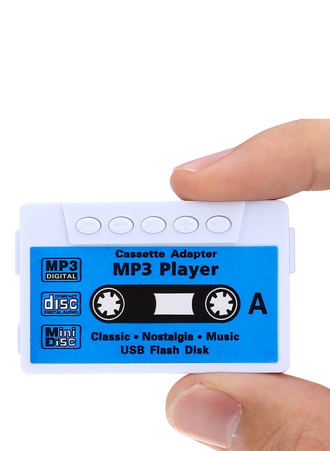 Cassette Style Portable MP3 Player With TF Card Slot HQ-NO4314802 White/Blue  - Image 4