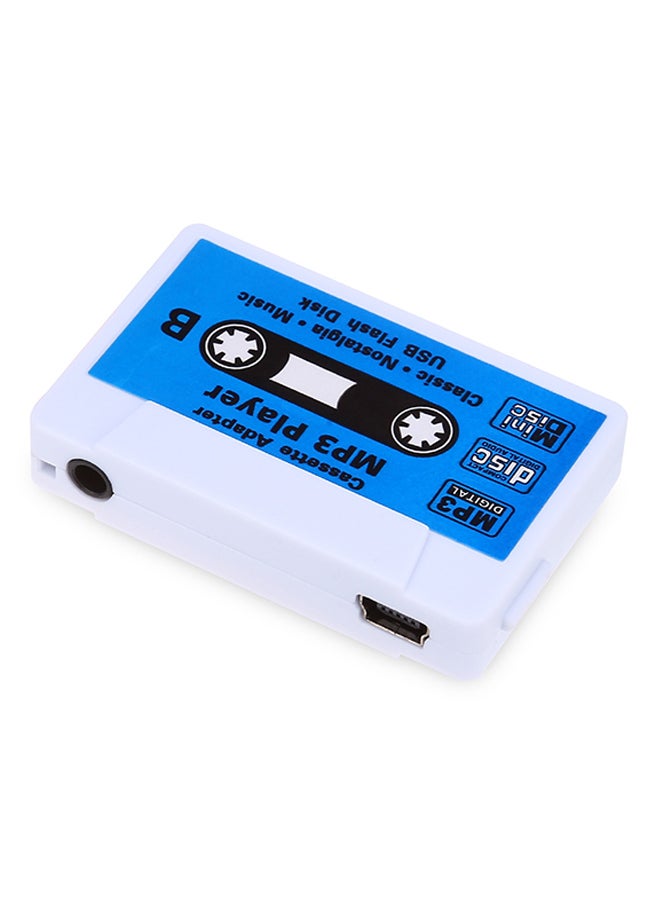 Cassette Style Portable MP3 Player With TF Card Slot HQ-NO4314802 White/Blue  - Image 2