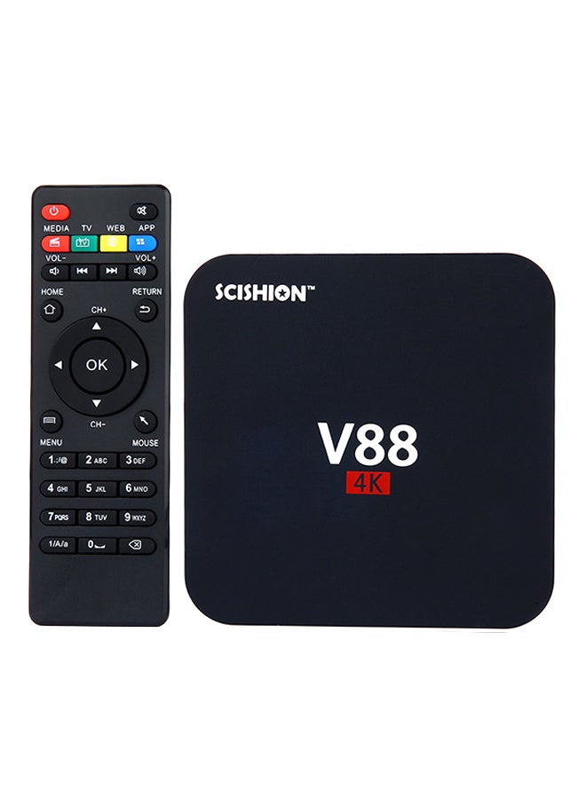 SCISHION - Android 5.1 Quad-Core 4K TV Box - EU Plug V88 Black - Image 1