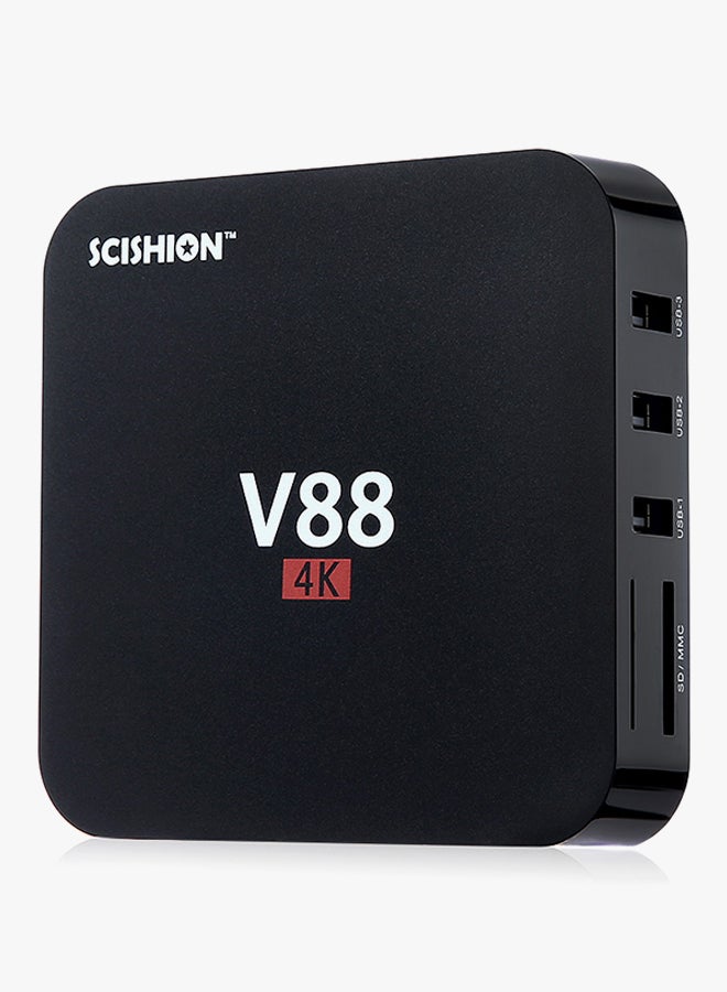 SCISHION - Android 5.1 Quad-Core 4K TV Box - EU Plug V88 Black - Image 1