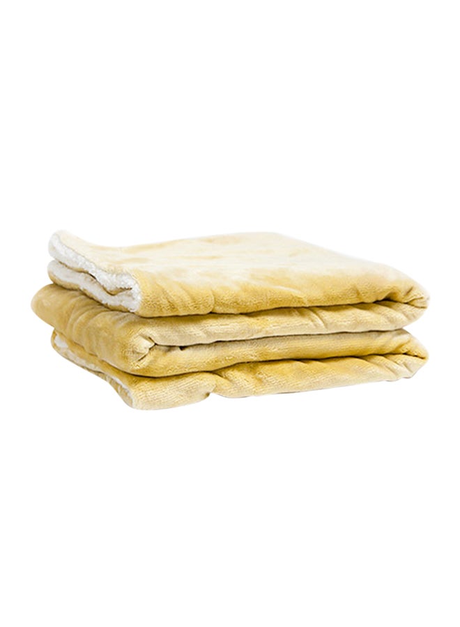 Casa Comfort Flannel And Sherpa Comforter Throw polyester Beige 