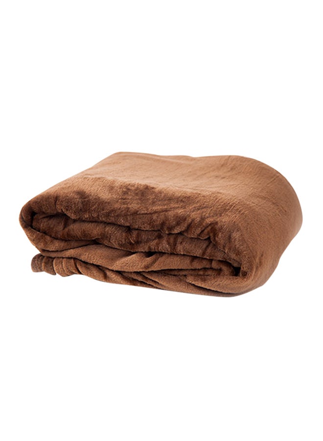 Casa Comfort Flannel Blanket Polyester Brown 220x200cm